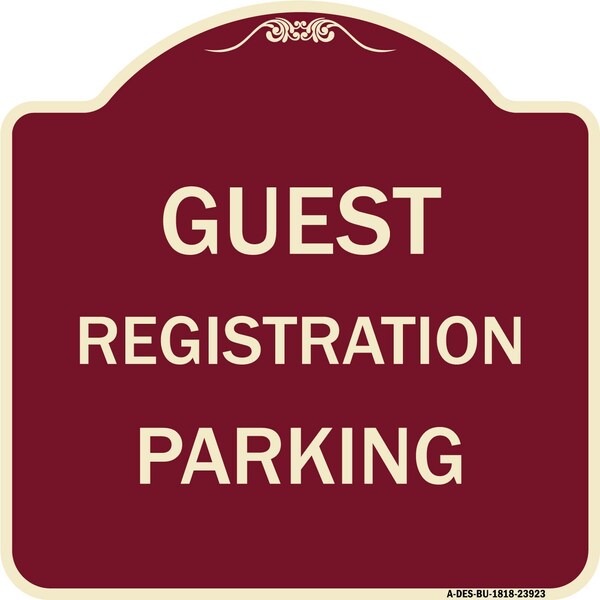 Signmission Guest Registration Parking Heavy-Gauge Aluminum Architectural Sign, 18" x 18", BU-1818-23923 A-DES-BU-1818-23923 - main
